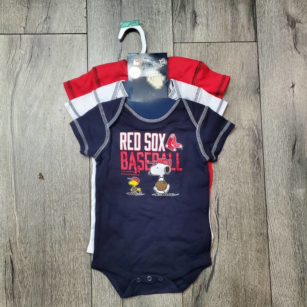 MLB Boston Red Sox Baby Jumper Infant Baby Bodysuit 3 Piece Set 18 Months MC5